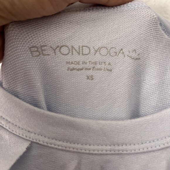 Beyond Yoga Blue Modal/Spandex Frill Seeker Cold Shoulder Top Size XS Ruffle - Picture 4 of 6